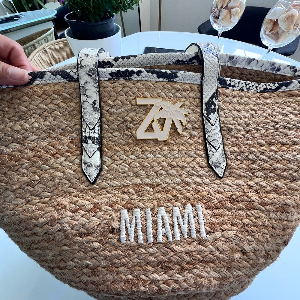 IMAIM Straw Tote Bag with Palm Tree Design - Picture 8 of 14
